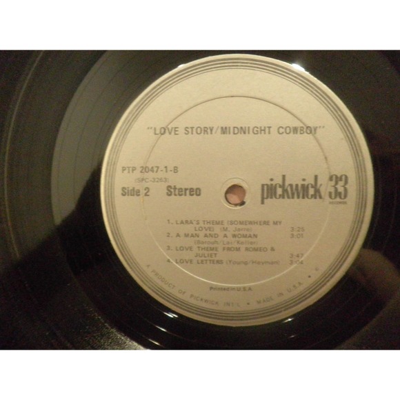 Love Story, Midnight Cowboy, The Music of Vintage Films, Release Circa 1970's, - Picture 4 of 7